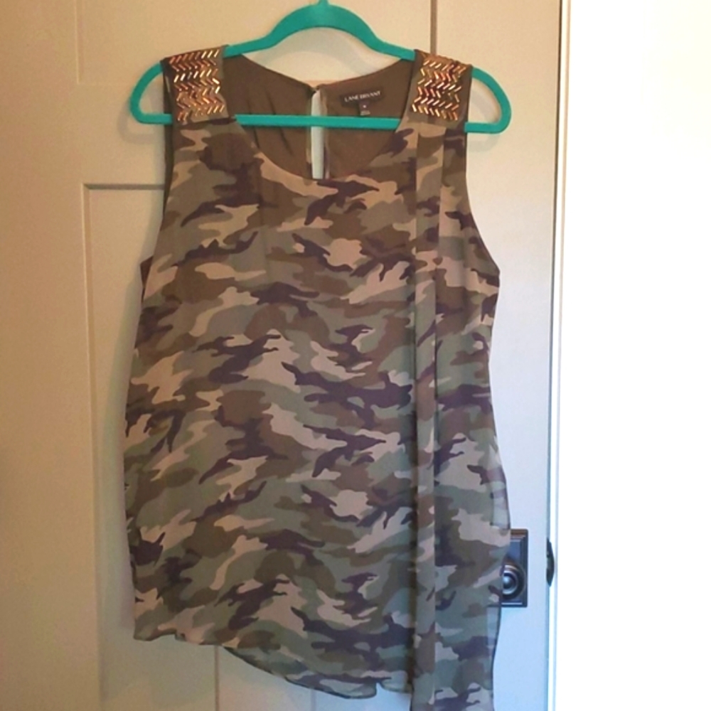 NEW Lane Bryant CAMO ladies blouse size 16 NEW